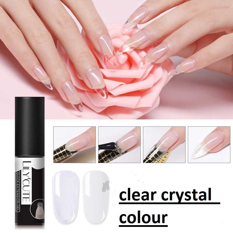 LILYCUTE 5ml Quick Extension Gel Clear colour Acrylic Poly UV Gel Manicure Soak Off Crystal Jelly Finger Building Gel Tips
