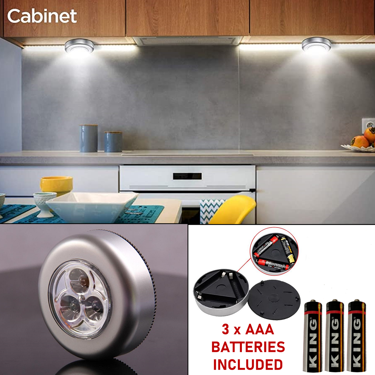 Wardrobe LED Night Light One Touch Operated| Wireless LED Light | Automatic Led Light for Storage Room|Rack Cabinet kitchen|LED Night Light for Kids Room| Self Adhesive LED Light  stlsrz4d-5