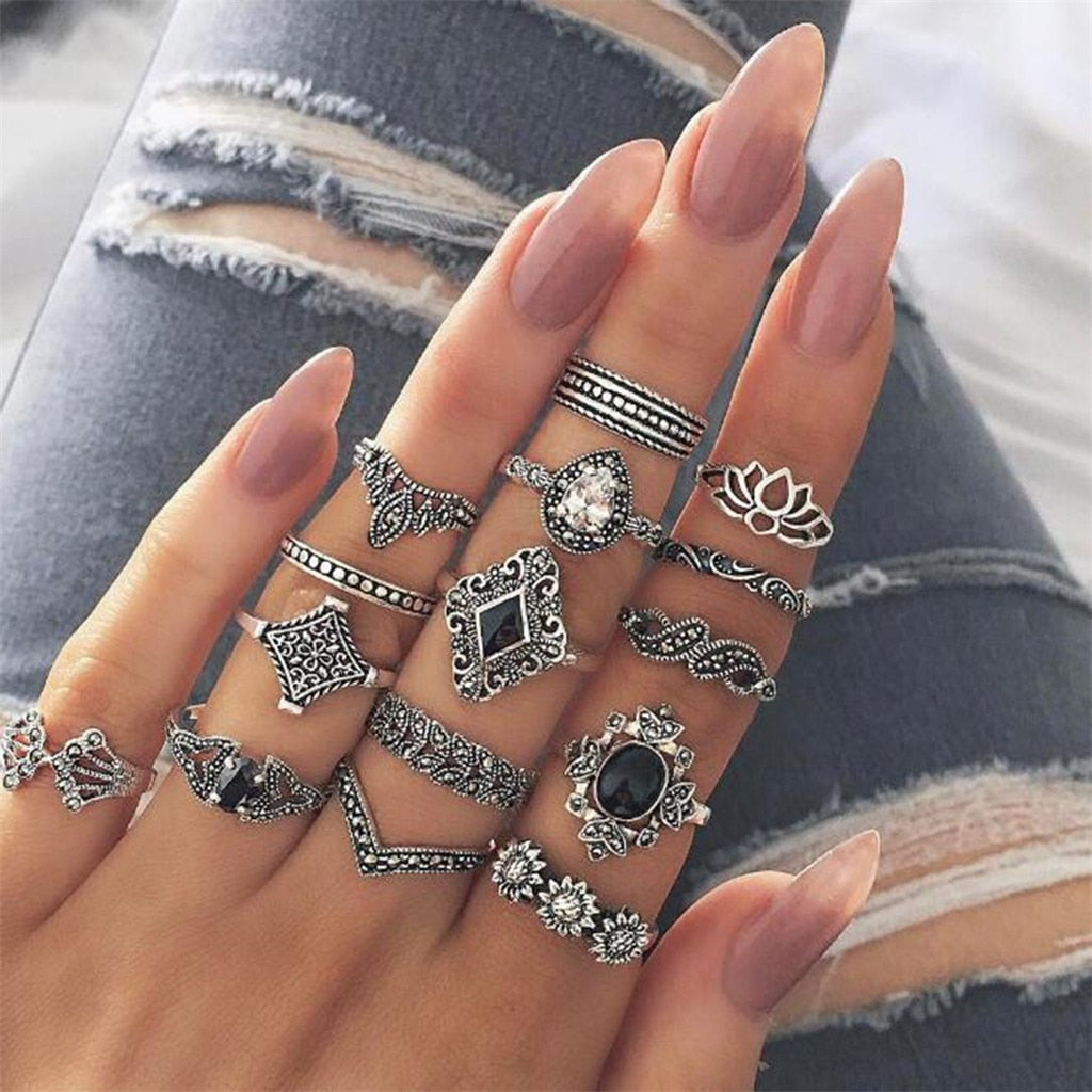 15Pcs/Set Fashion Vintage Ring fgfrsrf1y-d