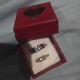 Silver  Couple Rings For Partner Valentine's Day Gift Cubic Zircon Stone Engagement Ring For Couple fgfrsrf4b-1