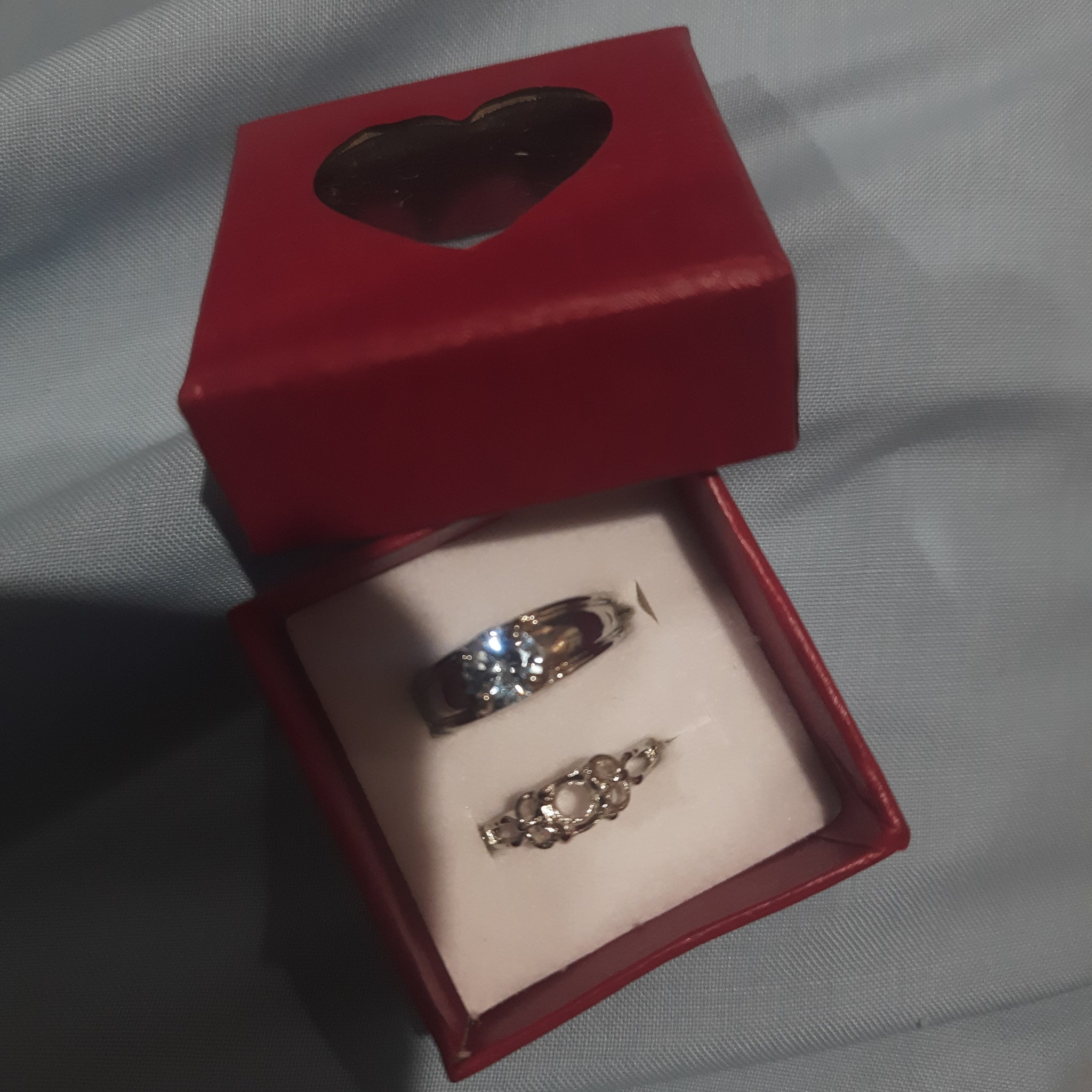 Silver  Couple Rings For Partner Valentine's Day Gift Cubic Zircon Stone Engagement Ring For Couple fgfrsrf4b-1