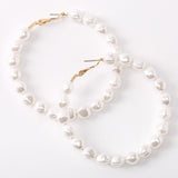 BALI WITH PEARLS ROUND GERMAN STYLO EARRINGS FOR GIRLS AND WOMEN Beads Metal Hoop Earring  egfrpdc2f-a