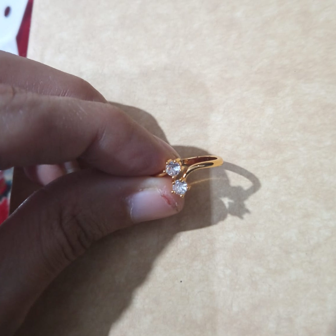 Luxury Zircon Gold Double Student Rings For Woman 2021 New Fashion Gothic Finger Jewelry Wedding Party Girl's Ring
