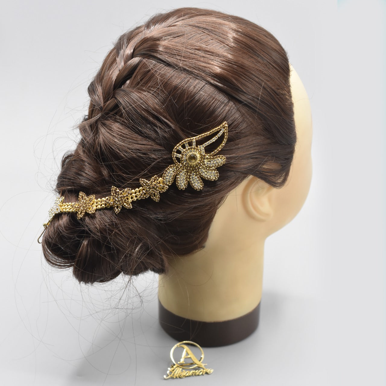 golden Color Bridal Flower Headband Prom Tiara Wedding Hair Accessories Bride Handmade Hair ornaments Female Crystal Headdress