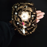 Cosmic Women and Girl Black Synthetic Fiber Style Decorated Juda Stud Work Hair Extension