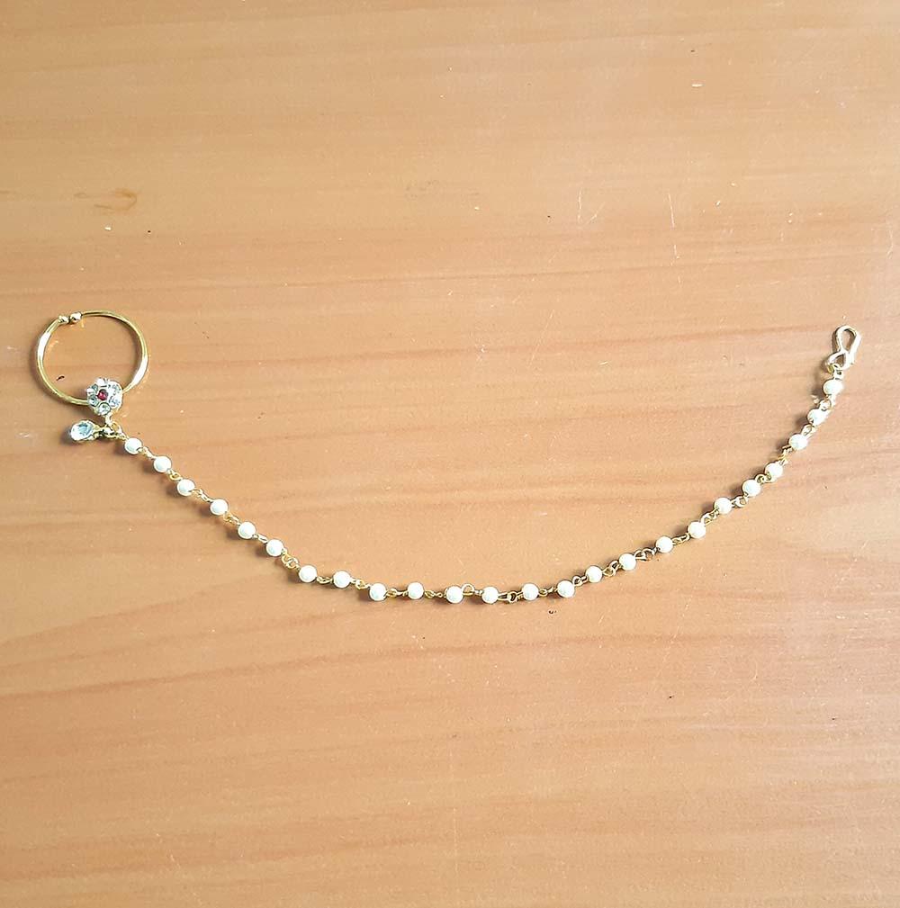 INDIAN ASIAN BOLLYWOOD NATH NOSE CHAIN RING PIECE