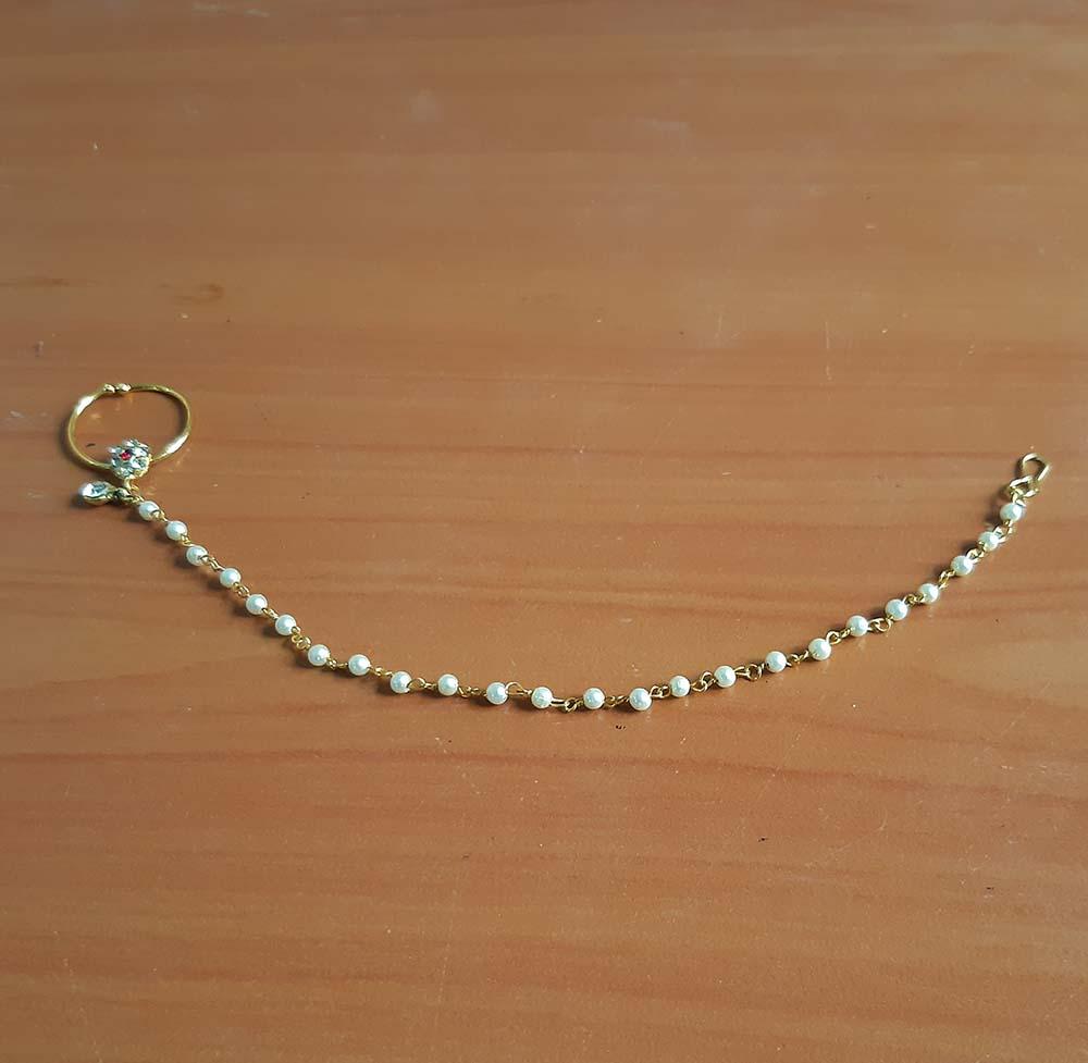INDIAN ASIAN BOLLYWOOD NATH NOSE CHAIN RING PIECE