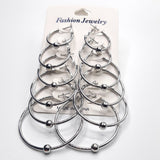 Pack of 6 - silver Different Sizes Hoops (Bali) fashion jewellery egfrsrb4j-1