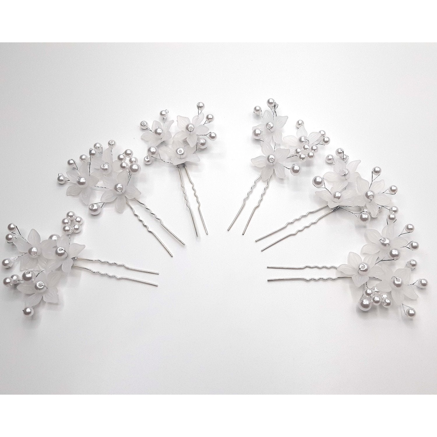 pack of six Hair Accessories Pearls Beads Hairpins  Flower Bridal Wedding Hair Clips Ornament