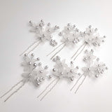 pack of six Hair Accessories Pearls Beads Hairpins  Flower Bridal Wedding Hair Clips Ornament