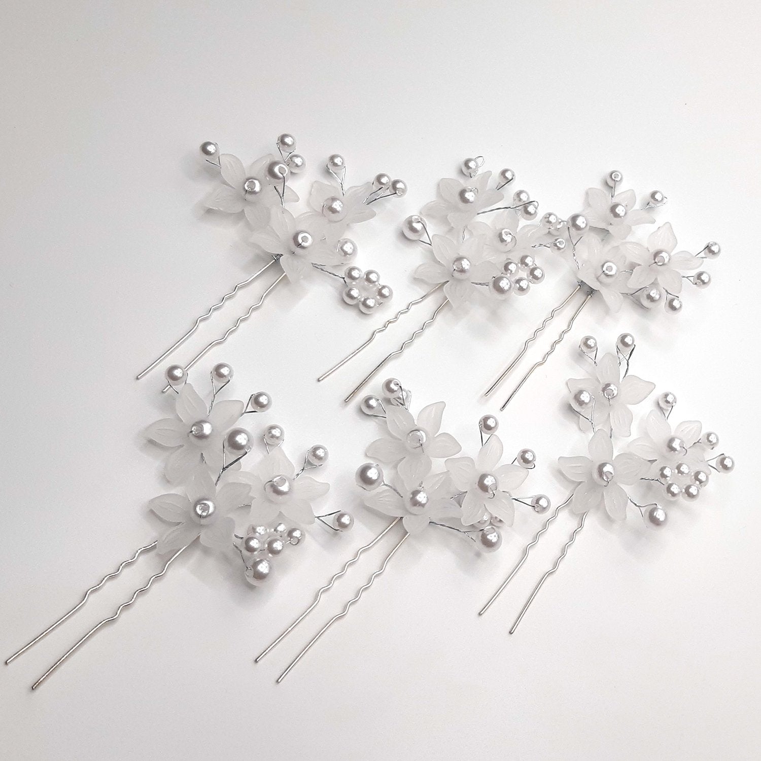 pack of six Hair Accessories Pearls Beads Hairpins  Flower Bridal Wedding Hair Clips Ornament