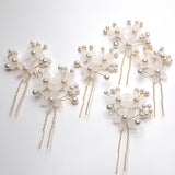 pack of six Hair Accessories Pearls Beads Hairpins  Flower Bridal Wedding Hair Clips Ornament