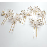 pack of six Hair Accessories Pearls Beads Hairpins  Flower Bridal Wedding Hair Clips Ornament