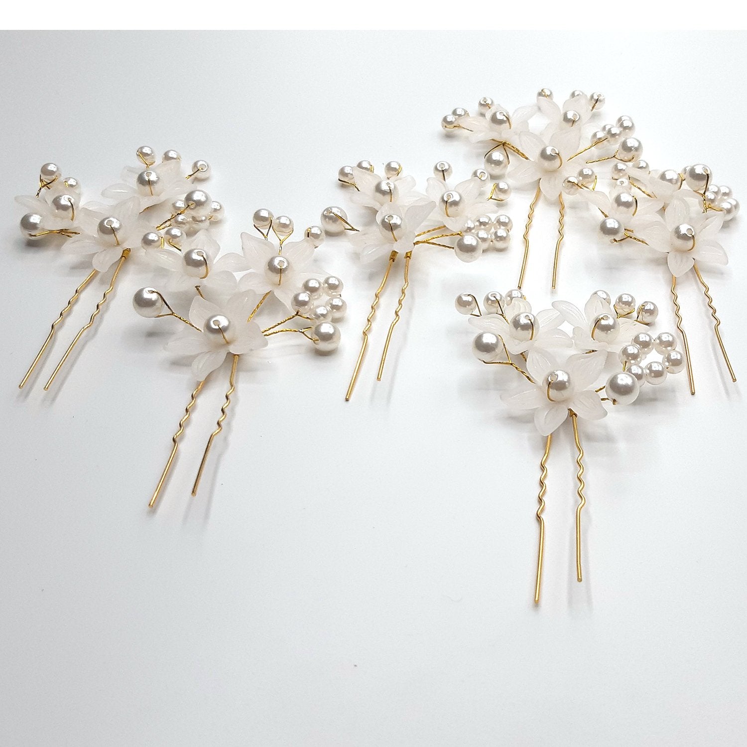 pack of six Hair Accessories Pearls Beads Hairpins  Flower Bridal Wedding Hair Clips Ornament