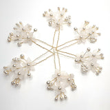 pack of six Hair Accessories Pearls Beads Hairpins  Flower Bridal Wedding Hair Clips Ornament