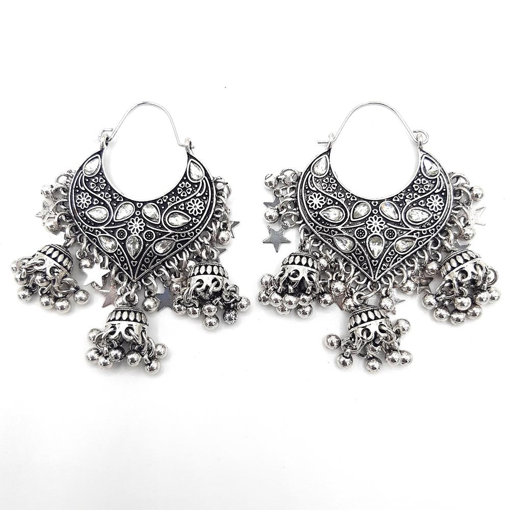 Antique Silver and golden Color Earrings for Women Hollow Carve Flowers Gypsy Tribal Ethnic Dangle Earrings egfrarb1c-1