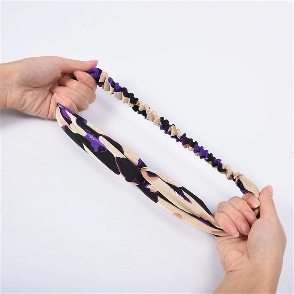 Women Randum Multi Girls Summer  Hair Bands Print Headbands Retro Cross Turban Bandage Bandanas HairBands Hair Accessories Headwra hbfrmid5b-1