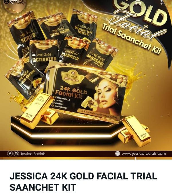 Jessica 24K Gold 6 Steps Facial Kit Small - 6 Sachets  jgfkgdz4j-5
