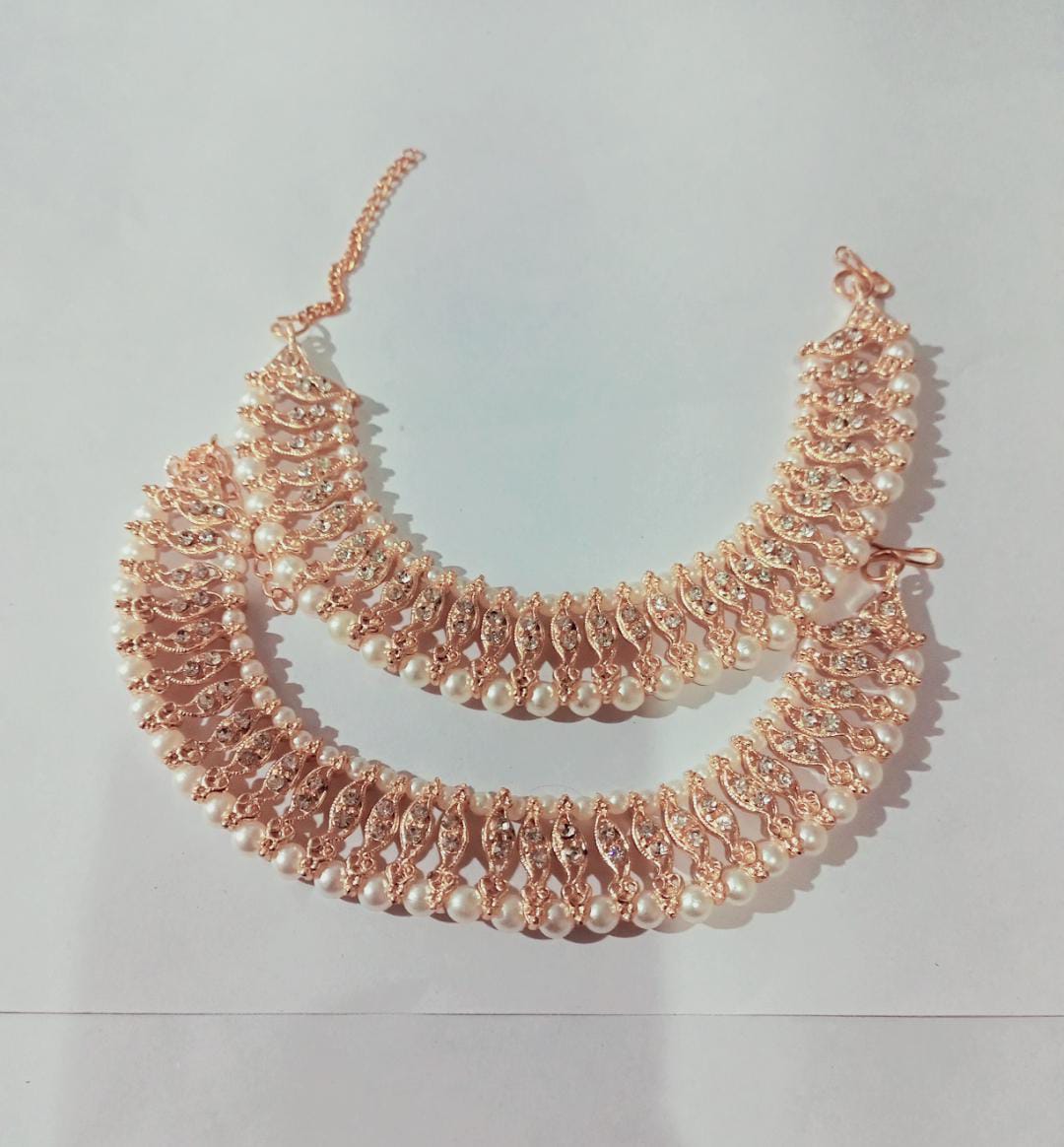 new stylish design pearls golden payal plfrpda3a-a