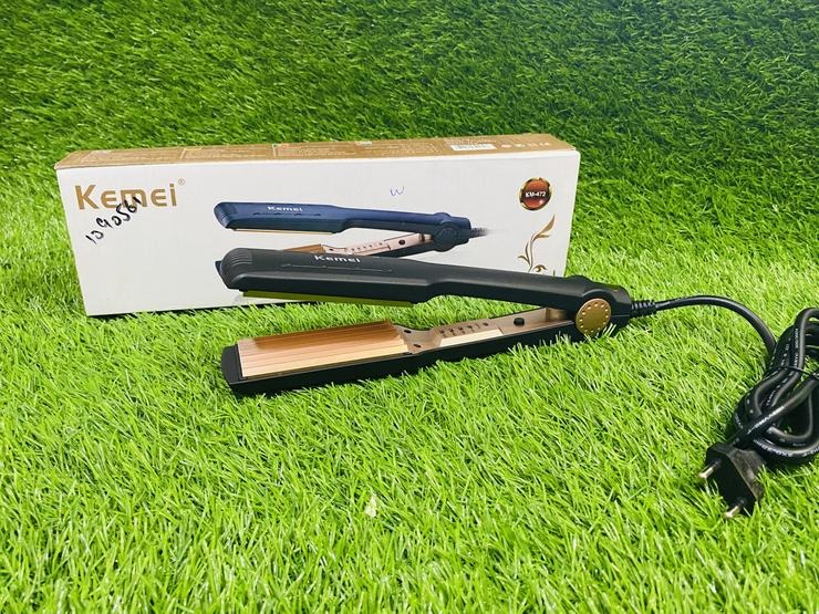 Kemei Km-470 - Professional Hair Straightener - km 470 - Black Titanium Golden Plate with digital temperature control  khsbkz2d-8