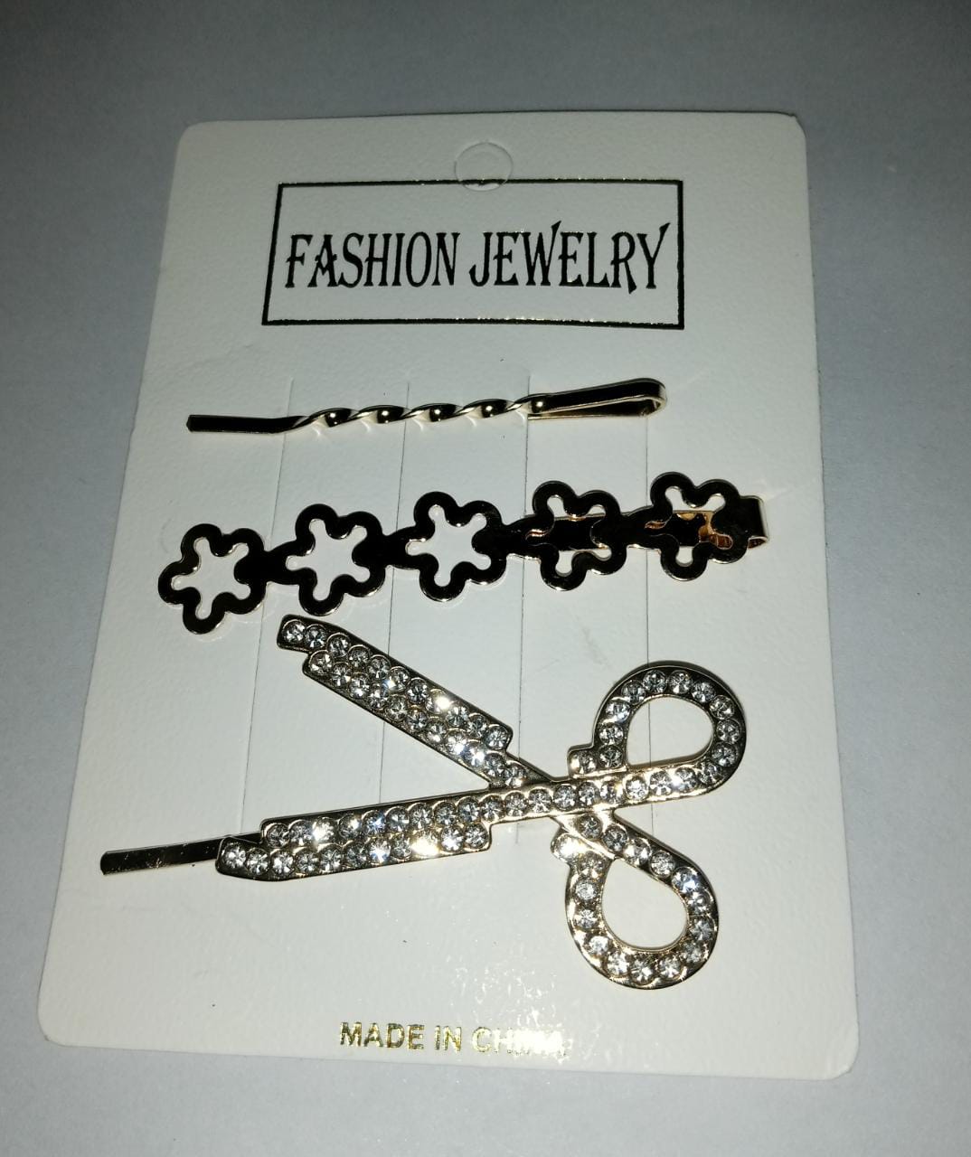 3pcs set rendom design Gold Rhinestone Scissors Pearls Hairpins Hair Clips Hair Accessories