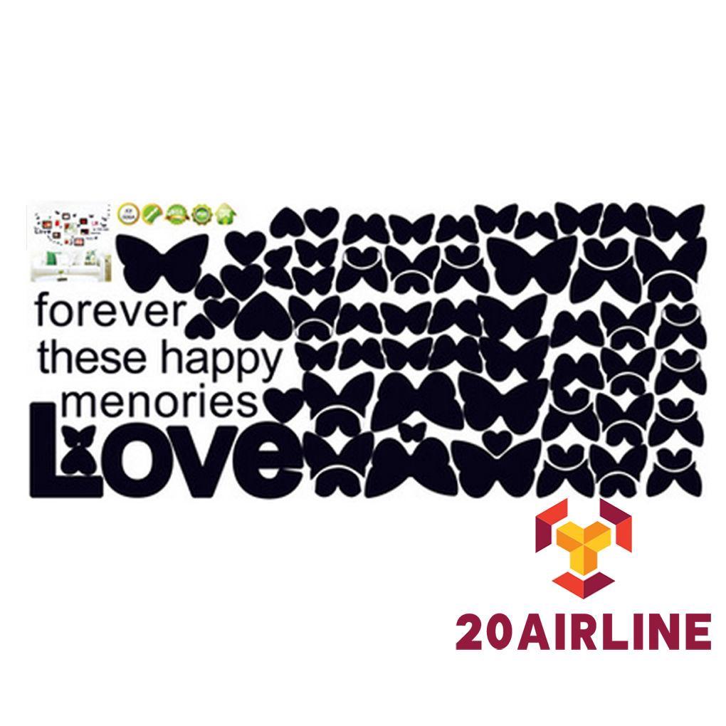 ✽UP✽LOVE Butterfly Removable Wall Decal Bridal Party Sticker Mural Home Photo Decor