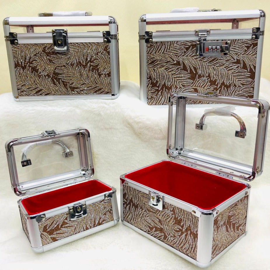 Pack of 4 PCs - Professional Cosmetic Case Women Wedding Gift Box / Beauty / Makeup Travel Case  pcbpkz5b-d
