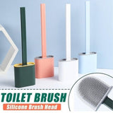 Silicone Toilet Brush with Toilet Brush Holder Creative Cleaning Brush Set, Silicone Flex Toilet Brush with Holder and Wall Mounted  bcbgyz2d-c