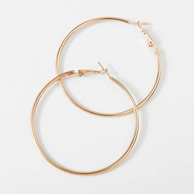 Golden/ Women Small Medium Large Big Circle Hoop Earrings Statement Ear Ring Fashion Jewelry Gift Nightclub DJ 2020 egsmgrgc2b-1