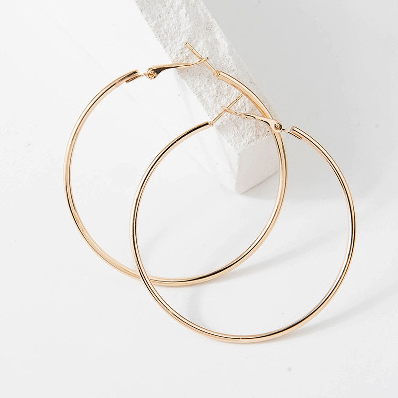 Golden/ Women Small Medium Large Big Circle Hoop Earrings Statement Ear Ring Fashion Jewelry Gift Nightclub DJ 2020 egsmgrgc2b-1