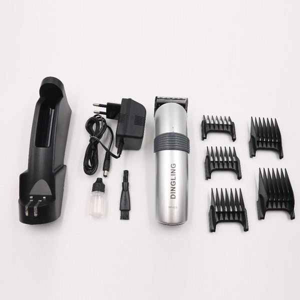 Original Trimmer Shaver Trimmers Shavings Set/Kit Moveable Head and Turbo Speed - Silver Dinglong RF-609X 100% Original rechargeable with charge base Hair And Beard shaving machine And Grooming For Men for hair cutting special for professional