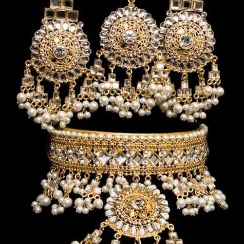 Gold Plated Alloy Bridal Jewellry Complete Set For Girls and Women - Weddings jtfrgda1k-g