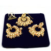 stylish Gold Jhumki Earrings With Traditional Tikka Bindi Fashion Tikka Matha Patti Headband Bindiya Hijab for Girls And Women