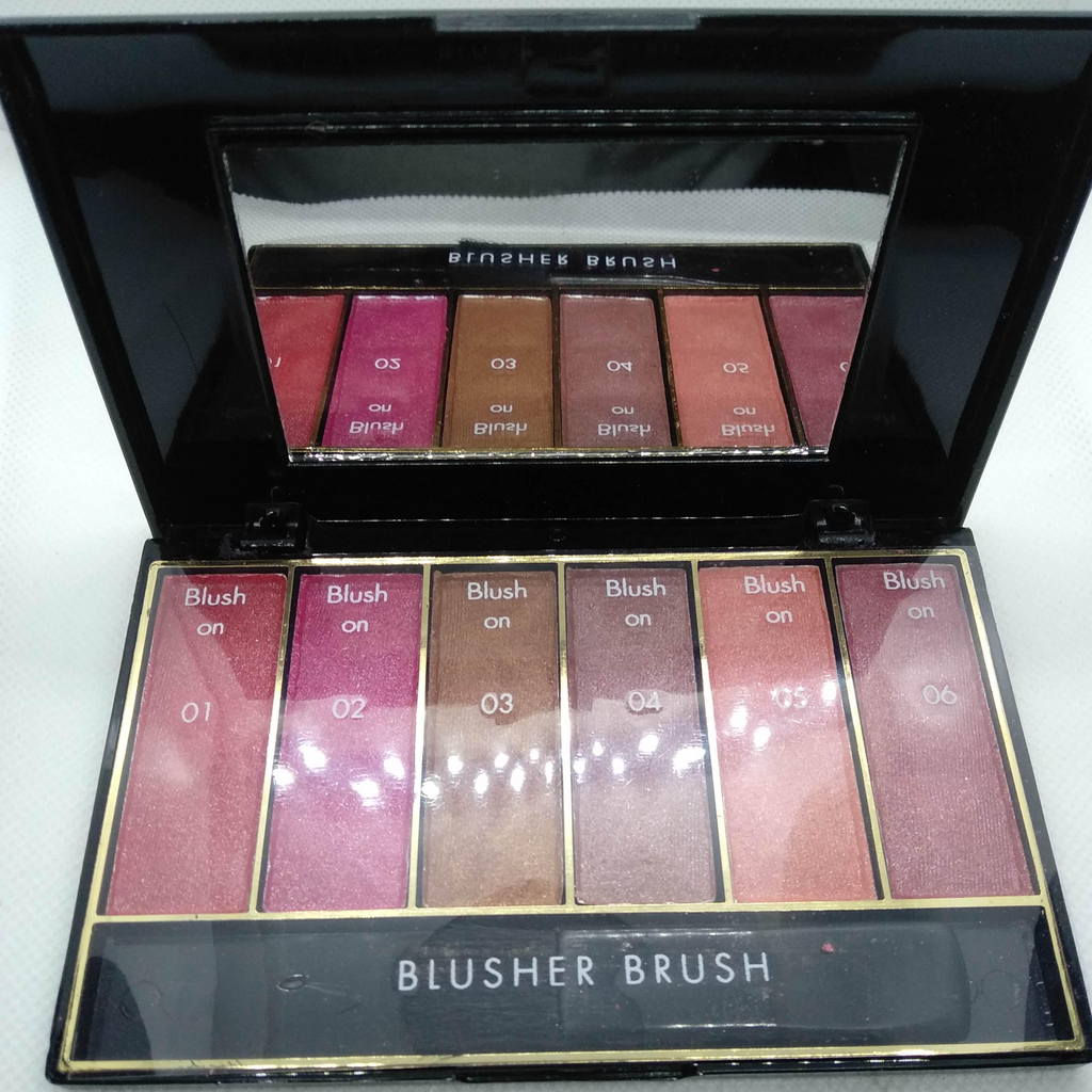 Rose Lady 6 in 1 Professional Blush On and Highlighter Palette rlbmiz3b-d