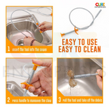 Wire Brush Hand Sink Cleaning Hook Dredging Device Snake Drain Cleaner Spring Pipe Dredging Tool Drain Opener Drain Clog Remover Sink Grabber Claws Opener Tool for Sewer Kitchen Sink Bathroom Tub Toilet Clogged Drains Catcher  crfrsrv1g-1