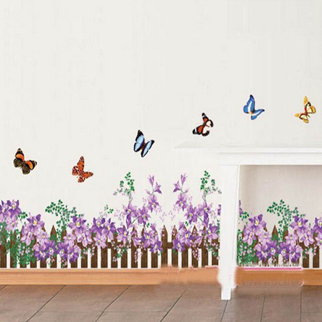 Ay872 Wall Stickers Wallsticker Hedge Purple Flower