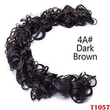 Synthetic Women Curly Bun Chignon Elastic Band Clip In Hair Extensions Black Brown High Temperature Fiber Fake Hairpiece hefrnbd6j-6