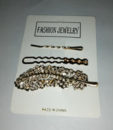 3pcs set rendom design Gold Rhinestone Scissors Pearls Hairpins Hair Clips Hair Accessories