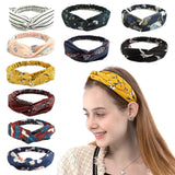 Women Randum Multi Girls Summer  Hair Bands Print Headbands Retro Cross Turban Bandage Bandanas HairBands Hair Accessories Headwra hbfrmid5b-1