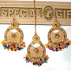 Multi Color Stylish Design Jhumka Tikka Earrings Jewellery Sets for Girls Women