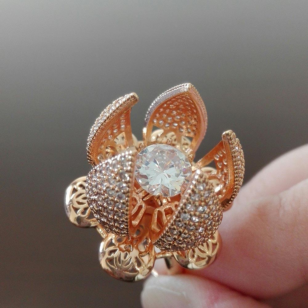 Flower 360 Rotation Bloom Ring For Women & Girls Adjustable fgfrgdf1j-e