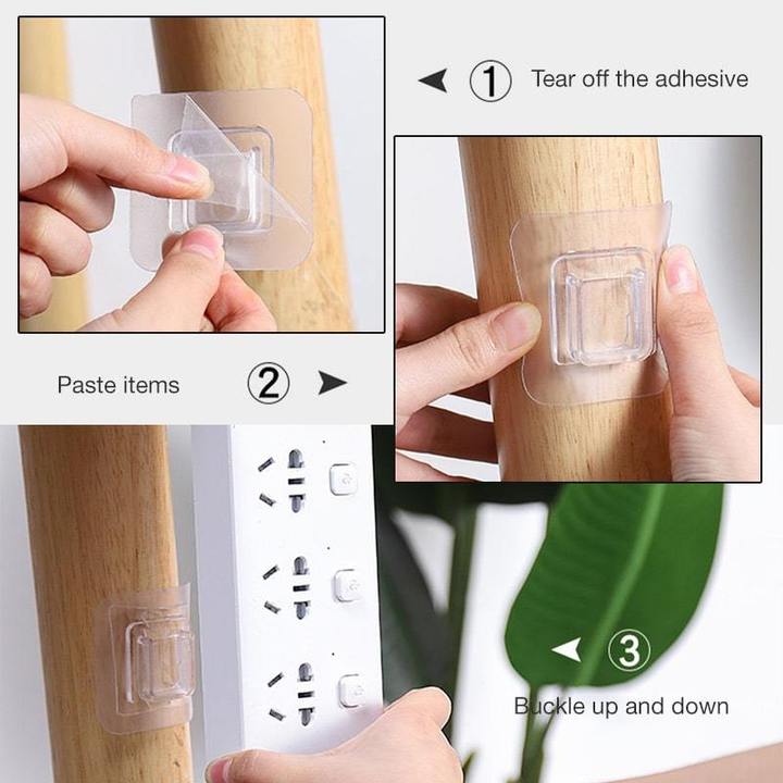 Double Sided Hooks Adhesive Wall Hooks for Hanging - Transparent  hrfrclv1f-1