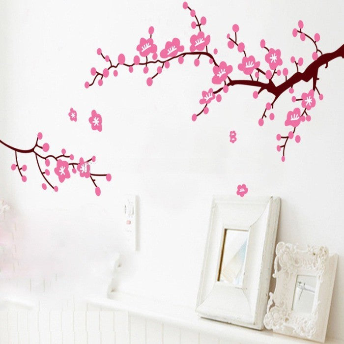 Paper Self Adhesive Home Wall Art Decor SALE Pink Flower Branches Wall Sticker JM7119 Floral PVC Removeable Wall Paper Self Adhesive Home Wall Art Decor