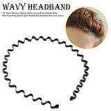 Wavy Spring Black Metal Zigzag Hair Band htfrbks5b-1