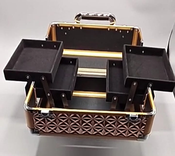 Cosmetic Box Makeup Jewelry Nail Organiser Portable Case Storage Box Rose Gold  cobrgz4e-f