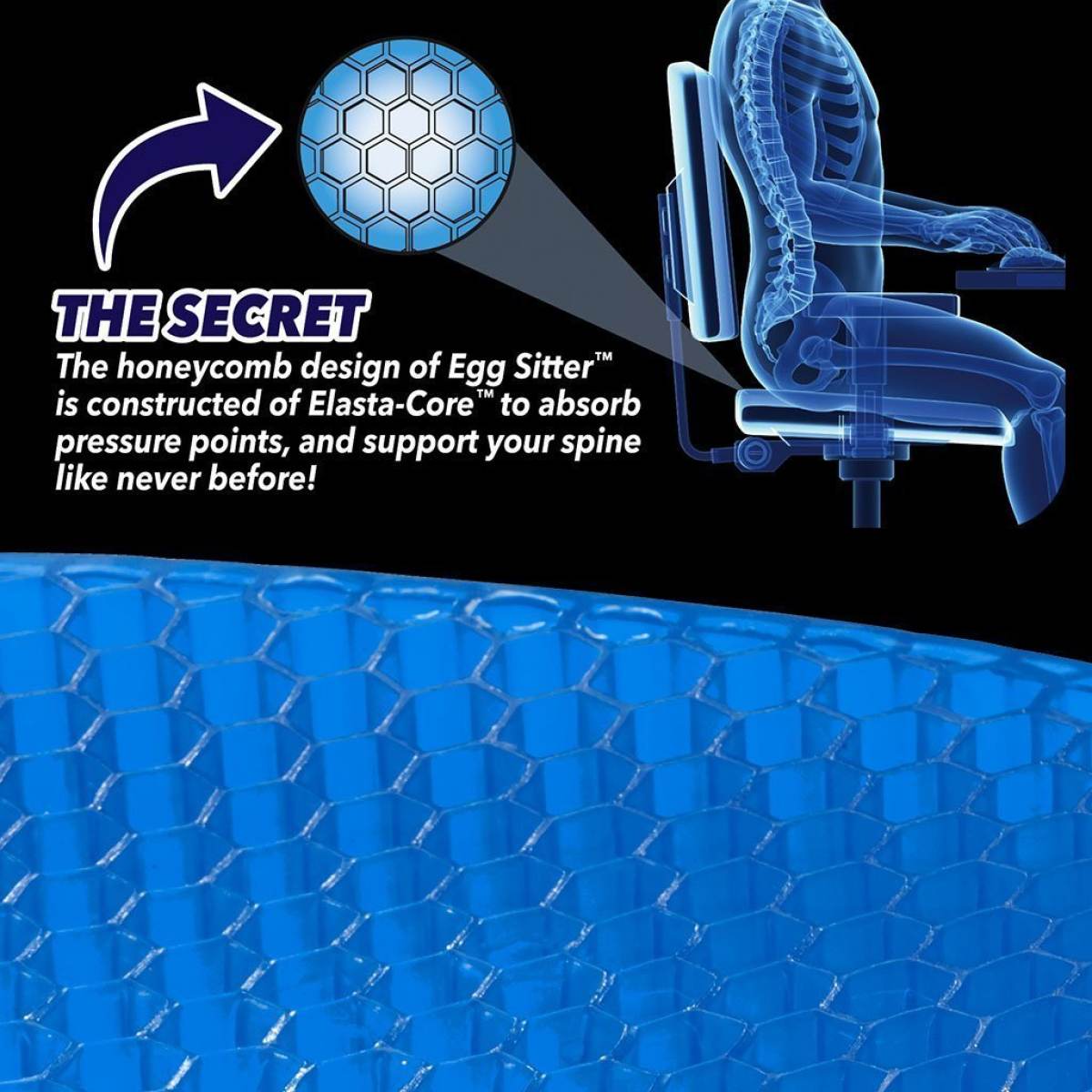 Silicon Gel Sitter Flex Egg Seat Cushion Soft Silicone Sitter Pain Relief Breathable Honeycomb Design Pressure Support  sesbez4e-8