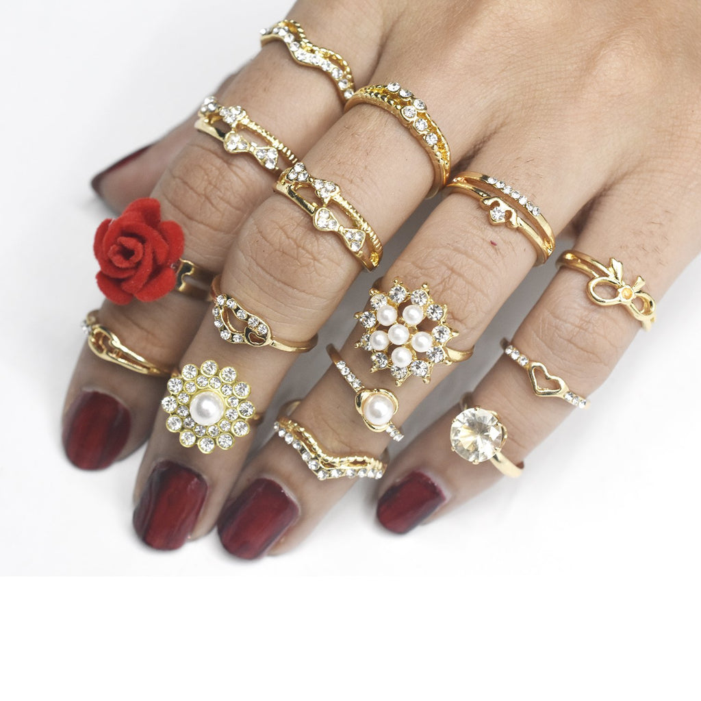 Charm Gold Color Midi Finger Ring Set for Women Vintage Boho Party Rings Punk Jewelry Gift for Girl fgfrgdf2a-1