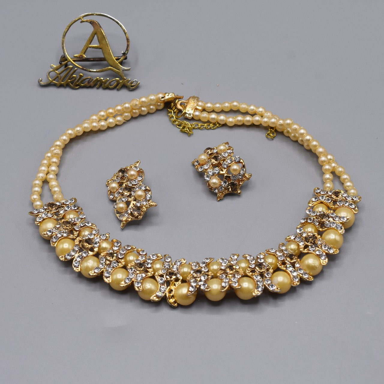 Golden Imitation Pearl Wedding Necklace Earring Sets Party Jewelry Sets for Women Elegant Party Gift Fashion Jewellery jtfrcra1g-1