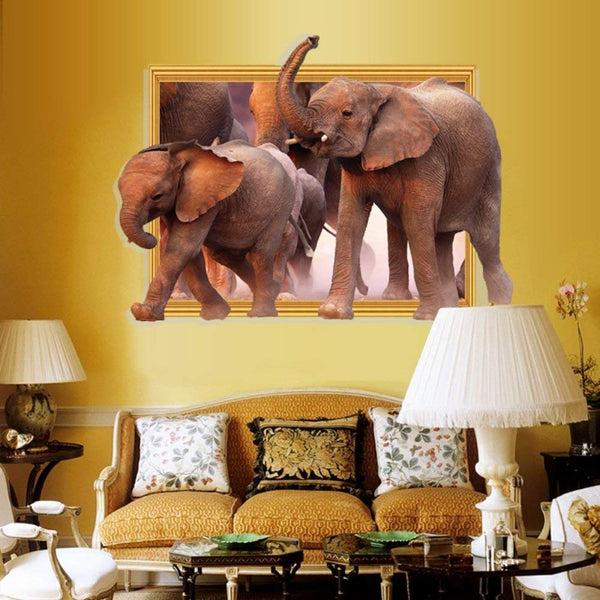3D Elephant Wall Sticker SK9018
