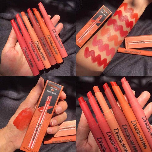 Silky touch Refreshing Matte colour Heng Fang So sweet dream Lips colour 6-Pcs, Smudge-proof Waterproof Matte Lipstick  hfmlmiz8b-c